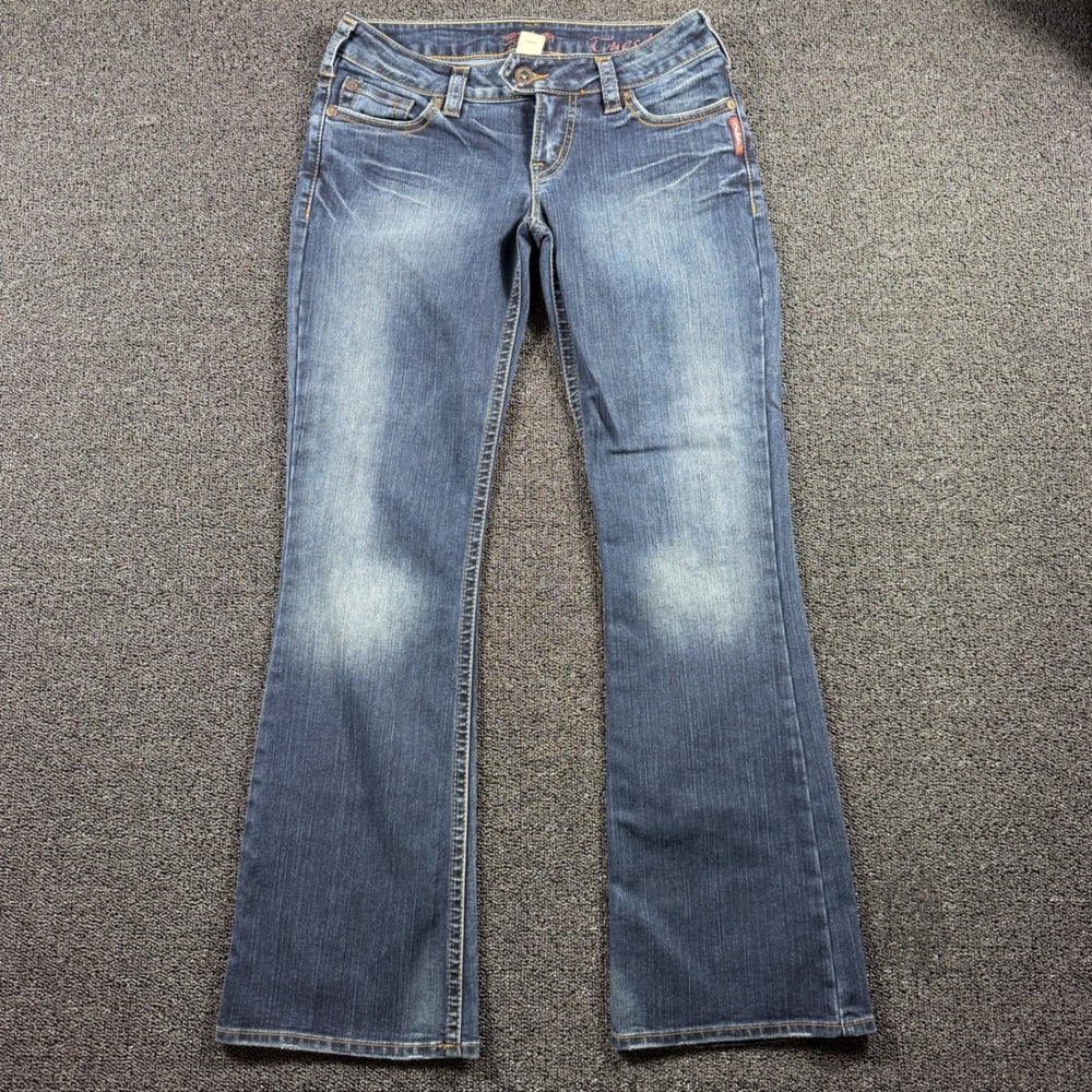 Vintage Silver Jeans Co Tuesday Low‎ Rise Bootcut Women's 28x31 Distressed Denim